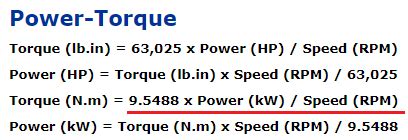 Power-Torque Torque (lb. . Kw to nm rpm